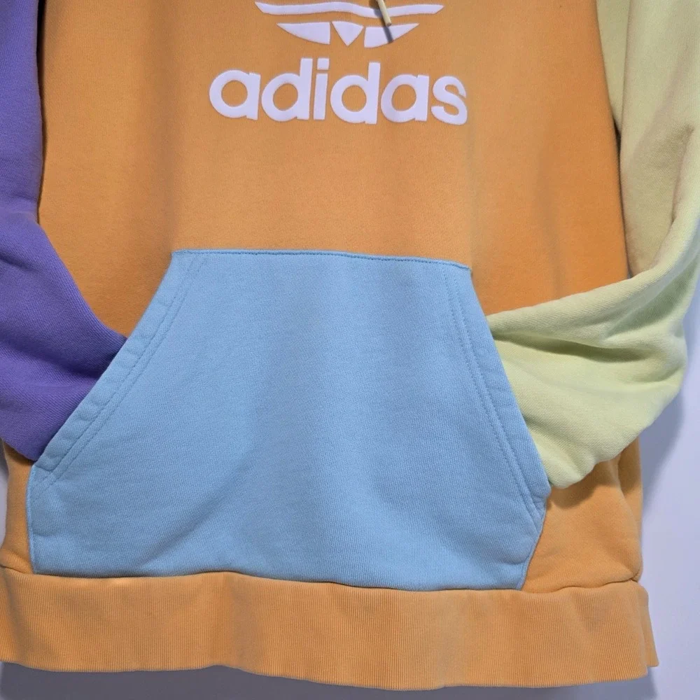 Adidas Blocked Trefoil Hoody Pastels Orange‎ Purple Green Blue Size Small